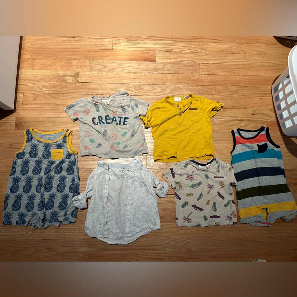 Zara shirts + Gap Rompers 9-12 mo